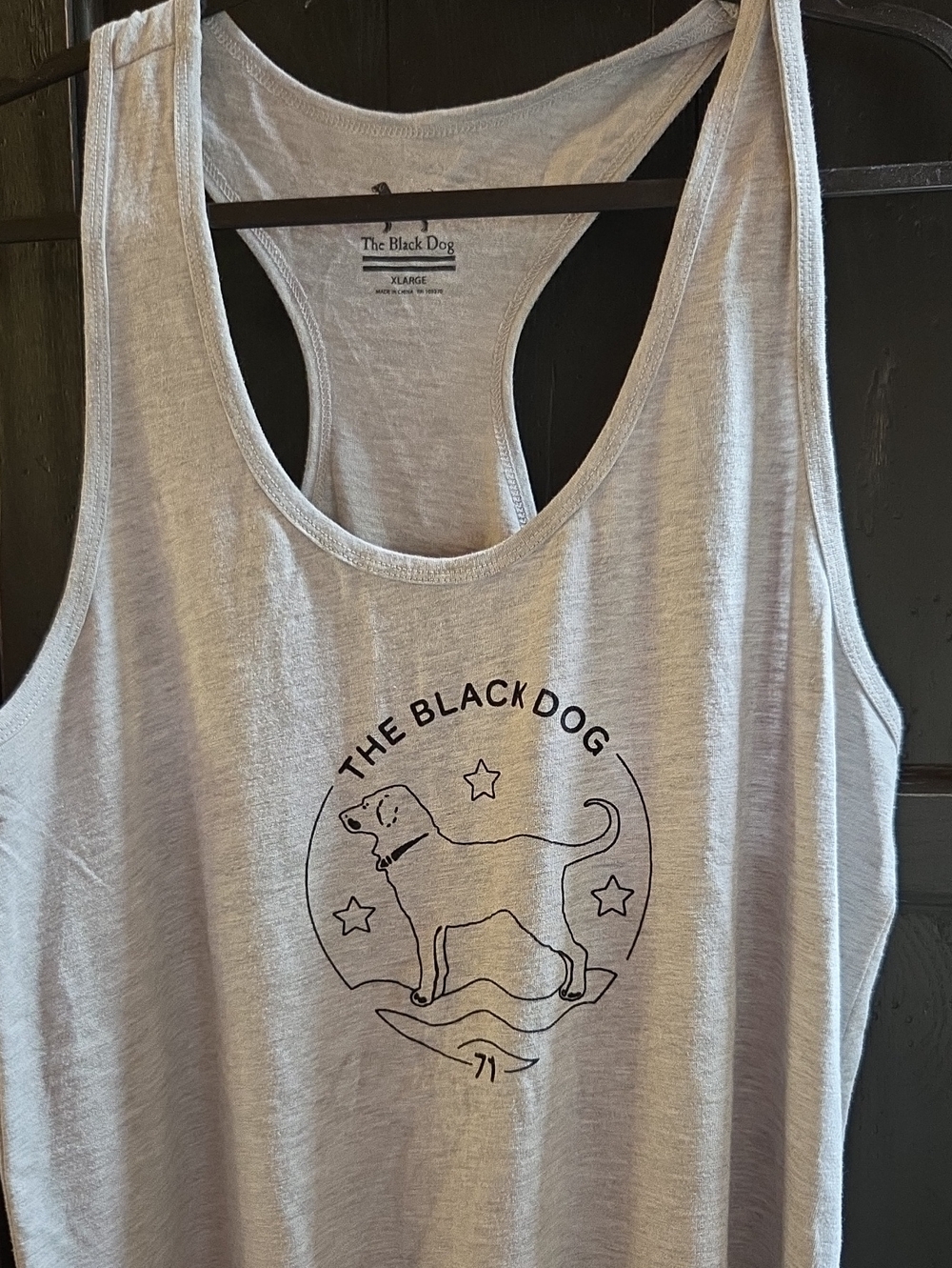 Black Dog Tank Top Grey.